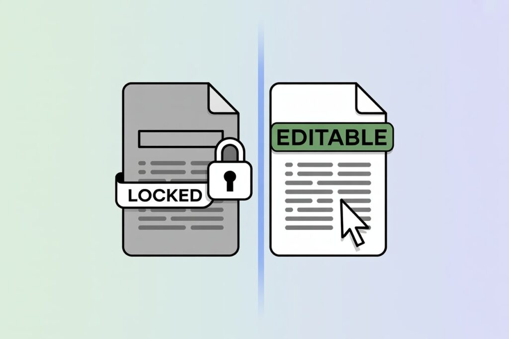 making an editable PDF from a locked state